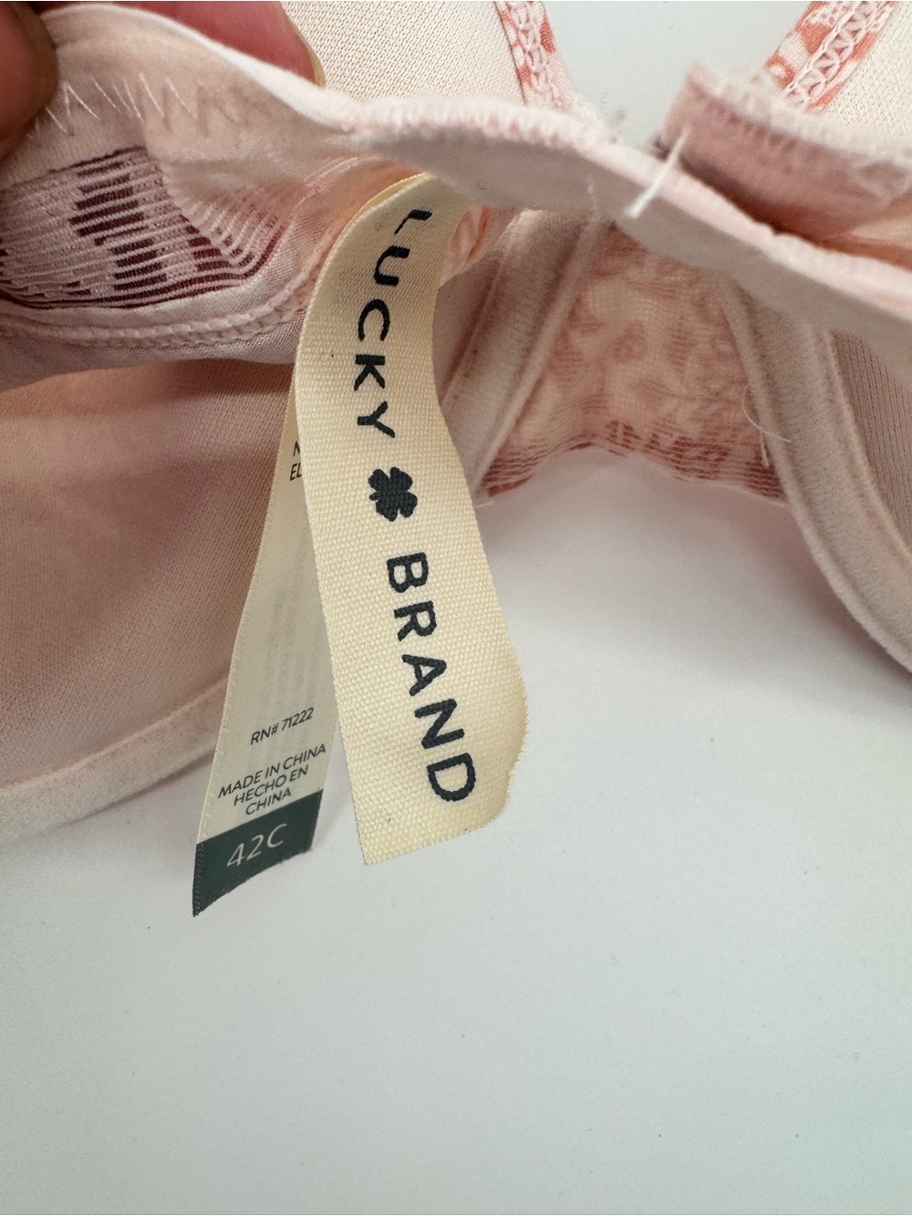 Lucky Brand Dusty Rose Floral Underwire T-Shirt Bra size 42C NWT - Picture 5 of 5
